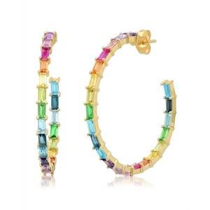 NEW ERINESS baguette hoop earrings in rainbow